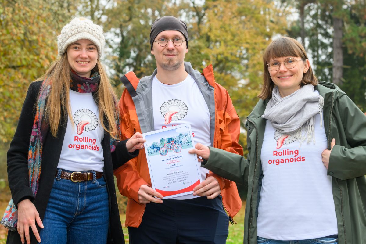 Siegerkleinteam "Rolling Organoids". Foto: Peter Himsel/Campus Berlin-Buch